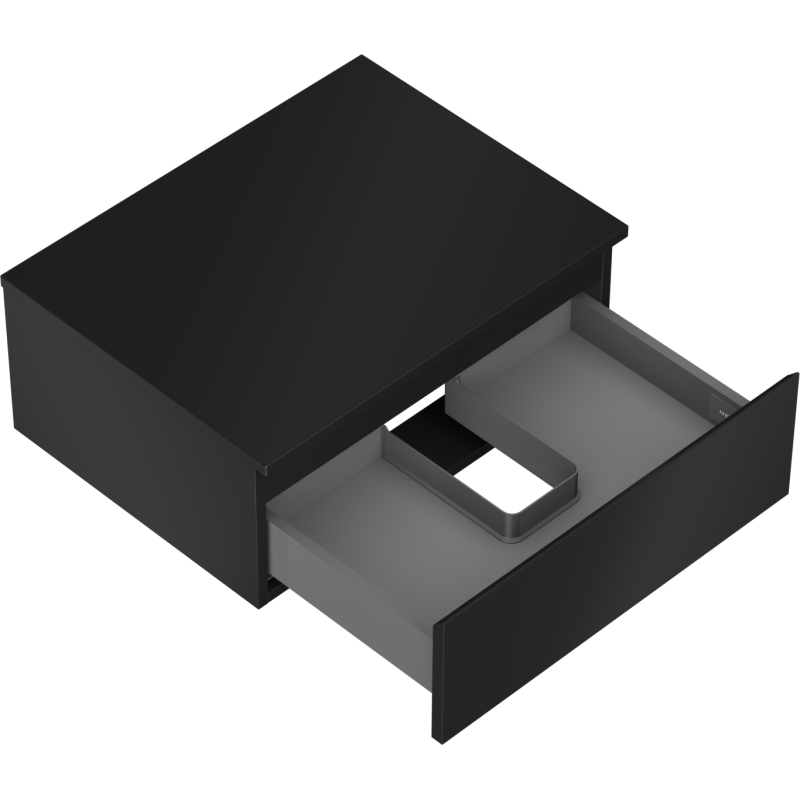 Mexen Orio Badezimmerschrank 60 cm mit Arbeitsplatte, 1 Schublade, schwarz matt - 91A10-06023-1-BFC71