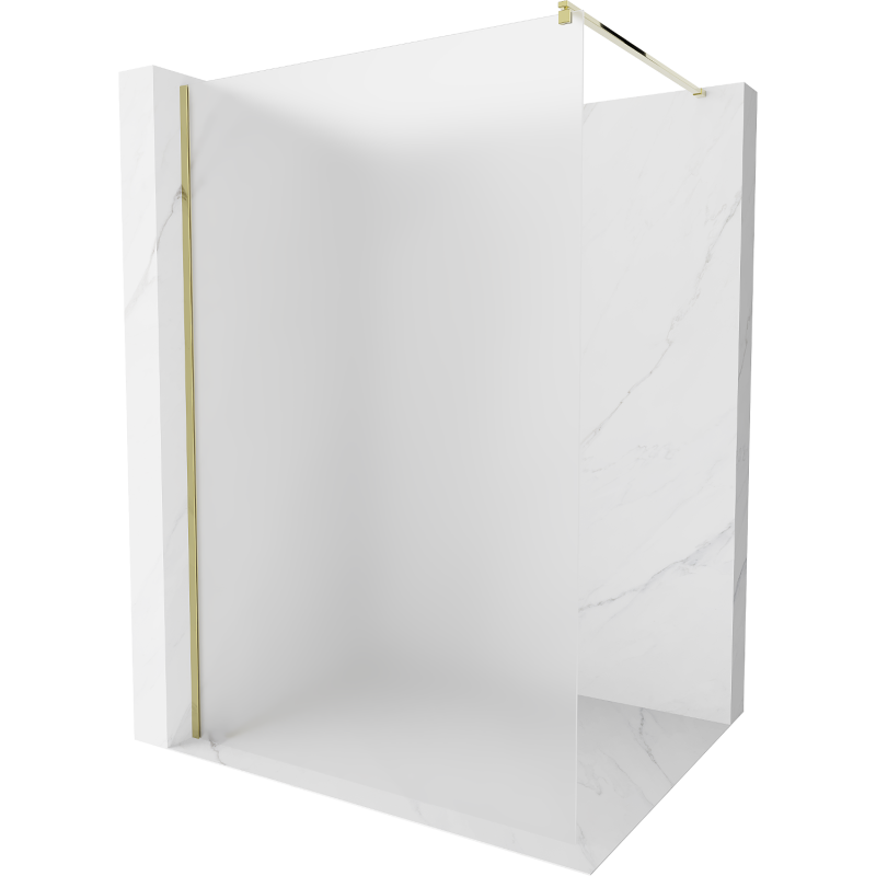 Mexen Kioto Duschwand Walk-in 120 x 200 cm, 8 mm Frostglas, Gold - 800-120-101-50-30
