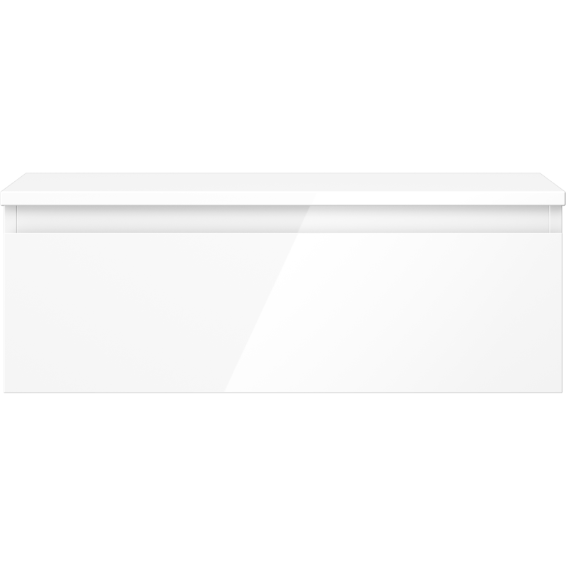 Mexen Orio Badezimmerschrank für Waschtisch 70 cm mit Platte, 1 Schublade, Weiß Glanz - 91A10-07023-1-BFC00
