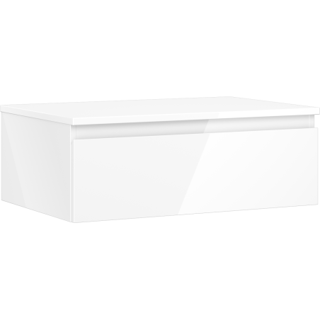 Mexen Orio Badezimmerschrank für Waschtisch 70 cm mit Platte, 1 Schublade, Weiß Glanz - 91A10-07023-1-BFC00