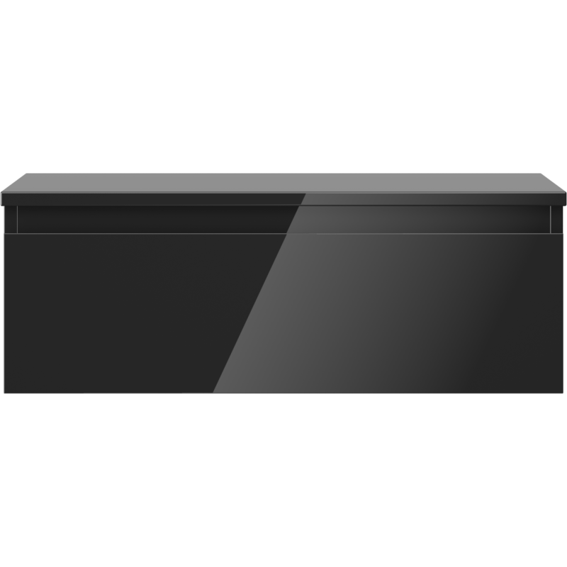 Mexen Orio Badmöbel Unterschrank 70 cm mit Arbeitsplatte, 1 Schublade, schwarz glänzend - 91A10-07023-1-BFC70