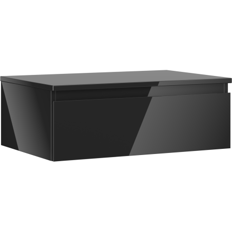 Mexen Orio Badmöbel Unterschrank 70 cm mit Arbeitsplatte, 1 Schublade, schwarz glänzend - 91A10-07023-1-BFC70