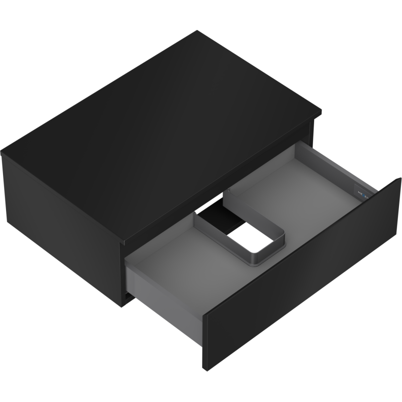 Mexen Orio Badezimmerschrank unter dem Waschbecken 70 cm mit Platte, 1 Schublade, schwarz matt - 91A10-07023-1-BFC71