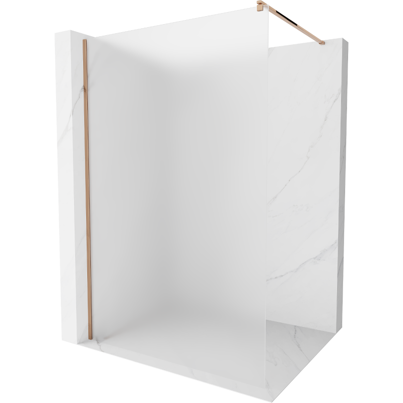 Mexen Kioto Duschwand Walk-in 120 x 200 cm, Frost 8 mm, Roségold - 800-120-101-60-30