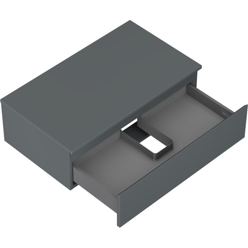 Mexen Orio Badezimmerschrank 80 cm mit Arbeitsplatte, 1 Schublade, Graphit matt - 91A10-08023-1-BFC66