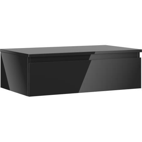 Mexen Orio 80 cm Badezimmerschrank mit Arbeitsplatte, 1 Schublade, Schwarz Glanz - 91A10-08023-1-BFC70