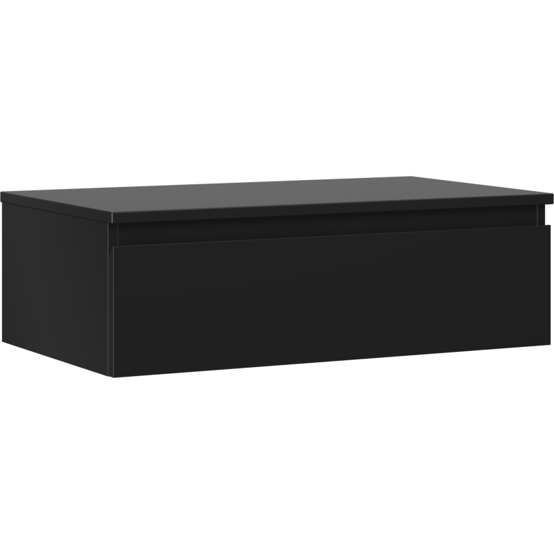 Mexen Orio Badezimmerschrank 80 cm mit Arbeitsplatte, 1 Schublade, Schwarz Matt - 91A10-08023-1-BFC71