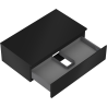 Mexen Orio Badezimmerschrank 80 cm mit Arbeitsplatte, 1 Schublade, Schwarz Matt - 91A10-08023-1-BFC71