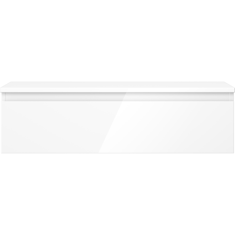 Mexen Orio Badezimmerschrank unter dem Waschbecken 90 cm mit Arbeitsplatte, 1 Schublade, weiß glänzend - 91A10-09023-1-BFC00