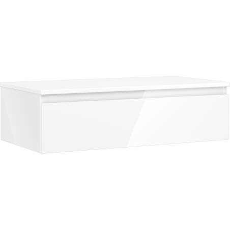 Mexen Orio Badezimmerschrank unter dem Waschbecken 90 cm mit Arbeitsplatte, 1 Schublade, weiß glänzend - 91A10-09023-1-BFC00
