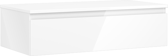 Mexen Orio Badezimmerschrank unter dem Waschbecken 90 cm mit Arbeitsplatte, 1 Schublade, weiß glänzend - 91A10-09023-1-BFC00