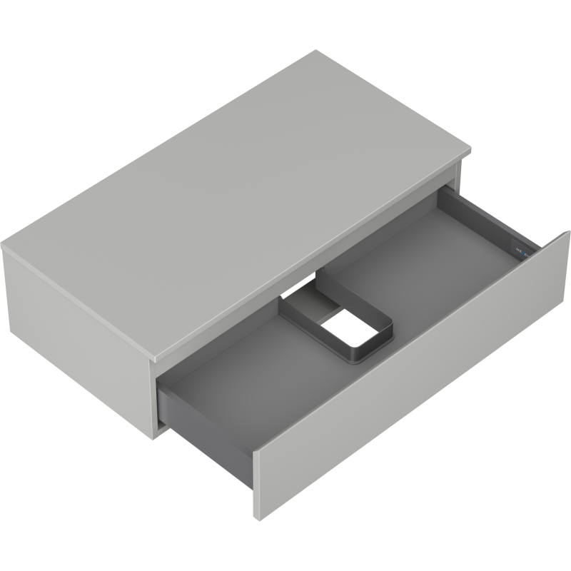 Mexen Orio Badezimmerschrank Unterschrank 90 cm mit Arbeitsplatte, 1 Schublade, graue Matte - 91A10-09023-1-BFC62