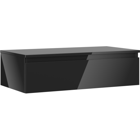 Mexen Orio Badezimmerschrank unter dem Waschbecken 90 cm mit Arbeitsplatte, 1 Schublade, schwarz glänzend - 91A10-09023-1-BFC70
