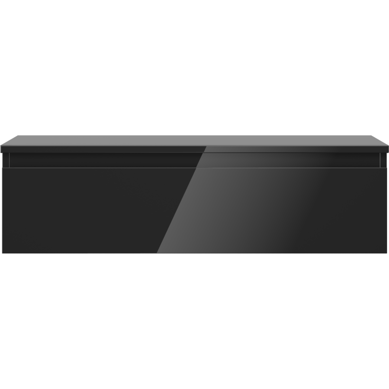 Mexen Orio Badezimmerschrank unter dem Waschbecken 90 cm mit Arbeitsplatte, 1 Schublade, schwarz glänzend - 91A10-09023-1-BFC70