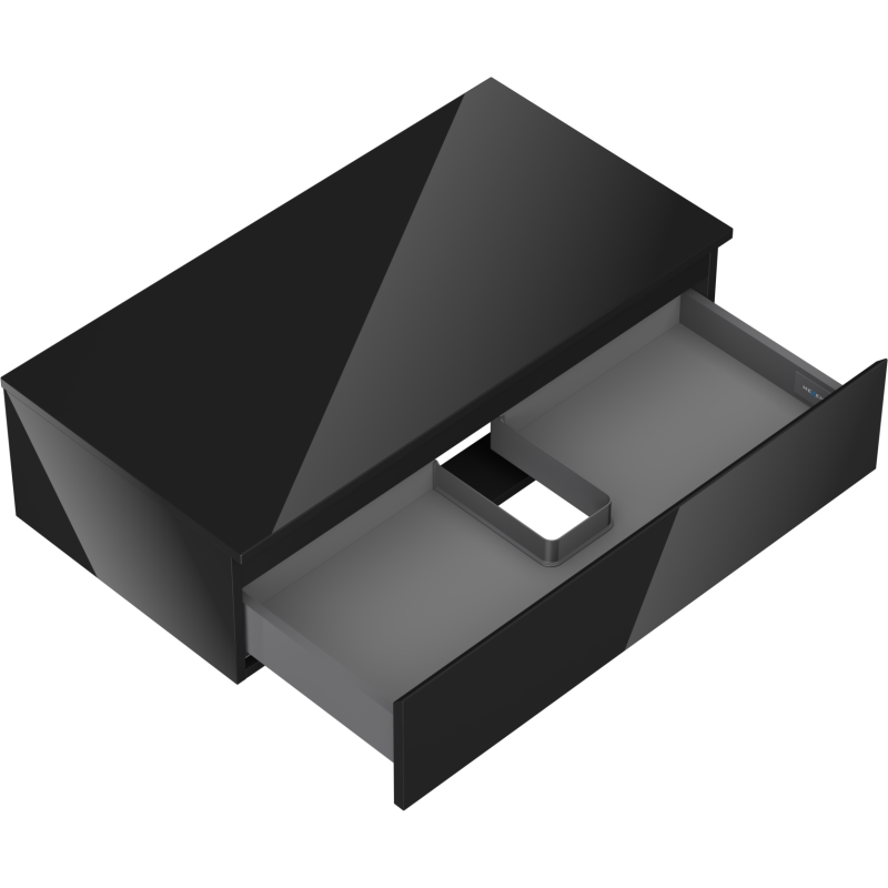 Mexen Orio Badezimmerschrank unter dem Waschbecken 90 cm mit Arbeitsplatte, 1 Schublade, schwarz glänzend - 91A10-09023-1-BFC70