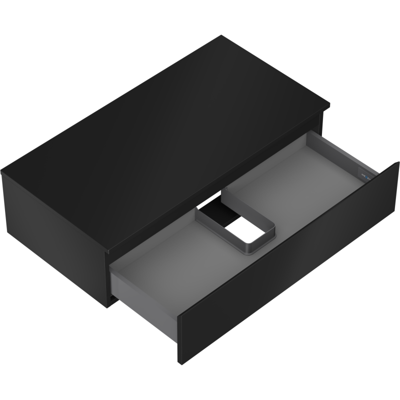 Mexen Orio Badezimmer-Unterschrank 90 cm mit Arbeitsplatte, 1 Schublade, schwarz matt - 91A10-09023-1-BFC71