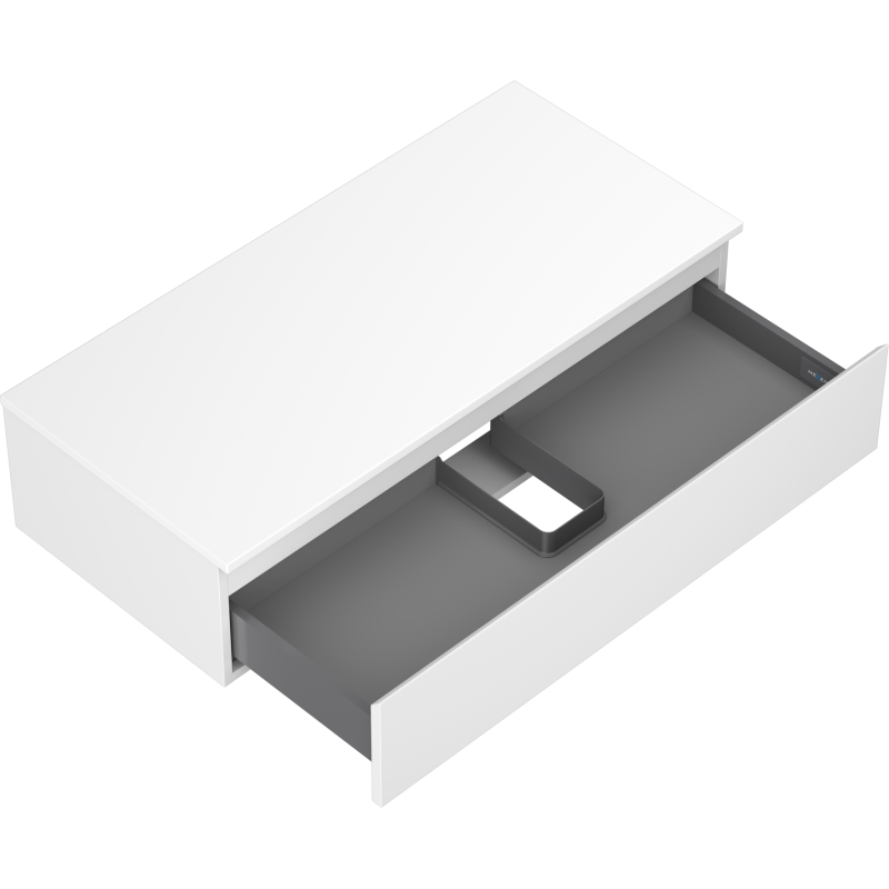 Mexen Orio Badezimmerschrank unter dem Waschbecken 100 cm mit Arbeitsplatte, 1 Schublade, weiß matt - 91A10-10023-1-BFC01