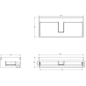 Mexen Orio Badezimmerschrank 100 cm mit Ablage, 1 Schublade, grau matt - 91A10-10023-1-BFC62