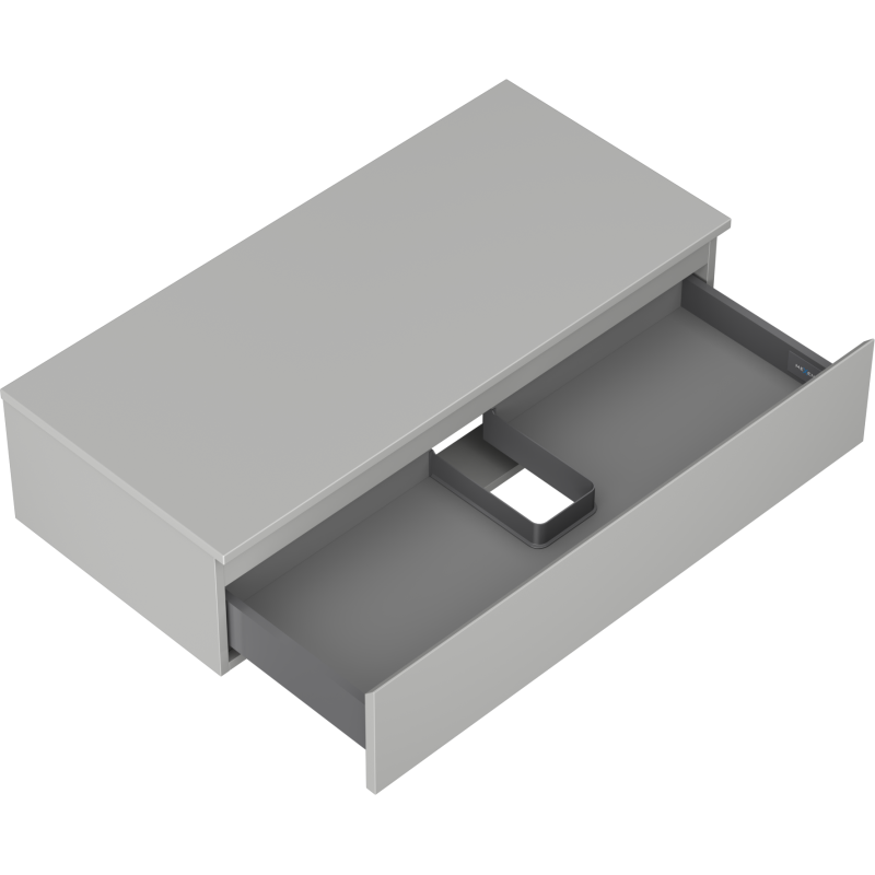 Mexen Orio Badezimmerschrank 100 cm mit Ablage, 1 Schublade, grau matt - 91A10-10023-1-BFC62
