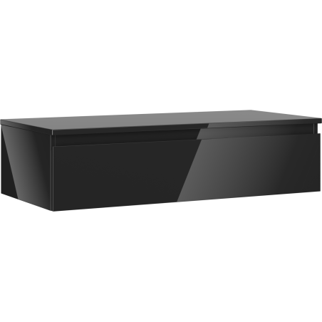 Mexen Orio Badezimmerschrank für Waschbecken 100 cm mit Arbeitsplatte, 1 Schublade, schwarz glänzend - 91A10-10023-1-BFC70