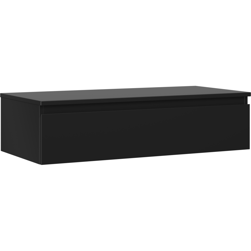 Mexen Orio Badezimmerschrank 100 cm mit Arbeitsplatte, 1 Schublade, schwarz matt - 91A10-10023-1-BFC71