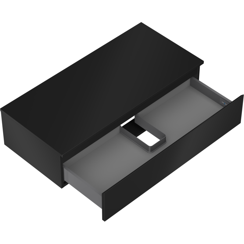 Mexen Orio Badezimmerschrank 100 cm mit Arbeitsplatte, 1 Schublade, schwarz matt - 91A10-10023-1-BFC71