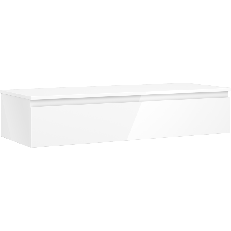 Mexen Orio Badezimmerunterschrank 120 cm mit Arbeitsplatte, 1 Schublade, Weiß Hochglanz - 91A10-12023-1-BFC00