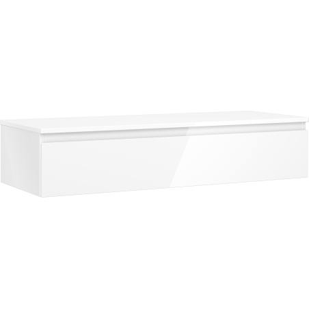 Mexen Orio Badezimmerunterschrank 120 cm mit Arbeitsplatte, 1 Schublade, Weiß Hochglanz - 91A10-12023-1-BFC00