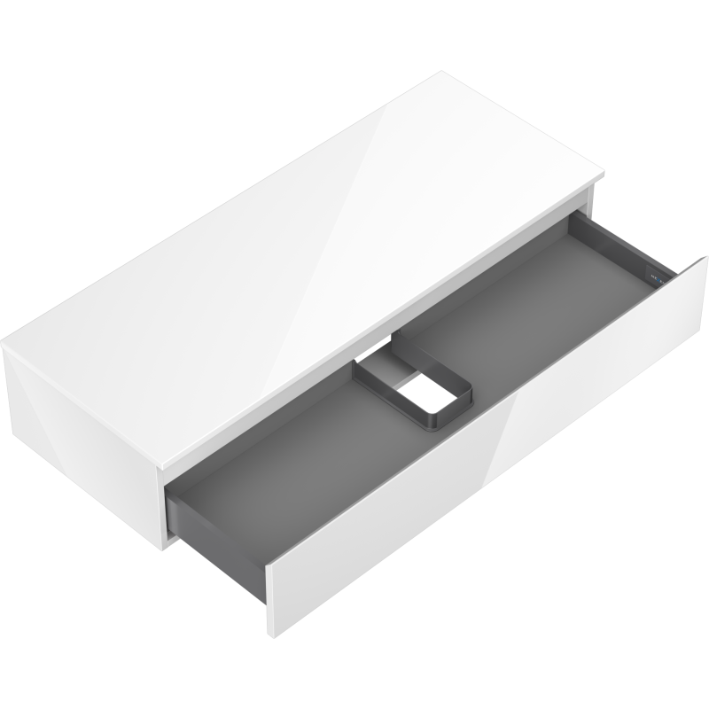Mexen Orio Badezimmerunterschrank 120 cm mit Arbeitsplatte, 1 Schublade, Weiß Hochglanz - 91A10-12023-1-BFC00