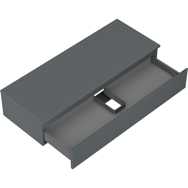 Mexen Orio Badezimmerunterschrank 120 cm mit Arbeitsplatte, 1 Schublade, Graphit matt - 91A10-12023-1-BFC66