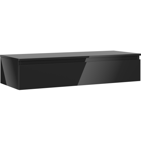 Mexen Orio Badezimmerschrank für Waschbecken 120 cm mit Arbeitsplatte, 1 Schublade, schwarz glänzend - 91A10-12023-1-BFC70