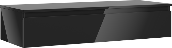 Mexen Orio Badezimmerschrank für Waschbecken 120 cm mit Arbeitsplatte, 1 Schublade, schwarz glänzend - 91A10-12023-1-BFC70