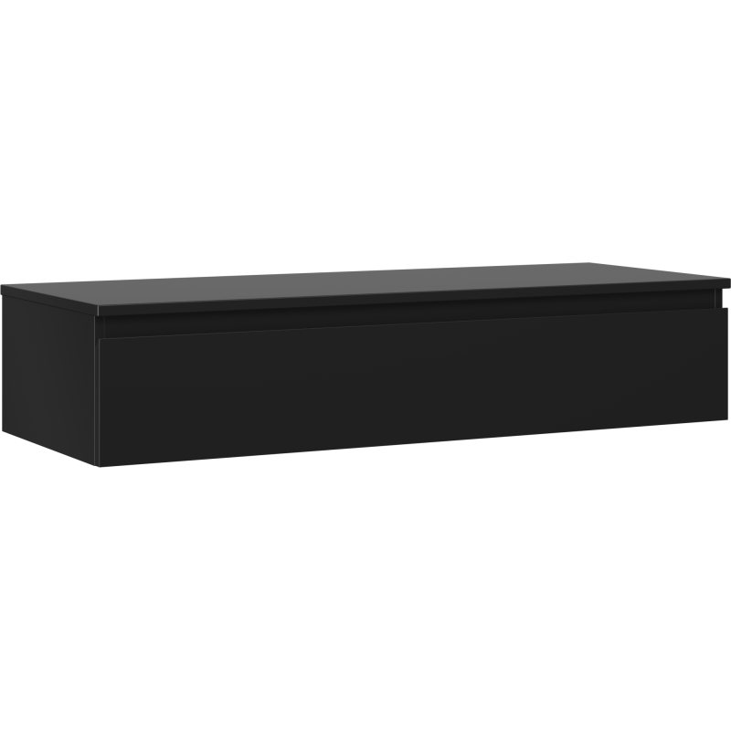 Mexen Orio Badezimmerunterschrank 120 cm mit Arbeitsplatte, 1 Schublade, schwarz matt - 91A10-12023-1-BFC71