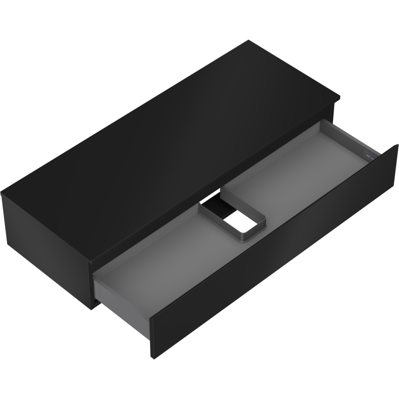 Mexen Orio Badezimmerunterschrank 120 cm mit Arbeitsplatte, 1 Schublade, schwarz matt - 91A10-12023-1-BFC71