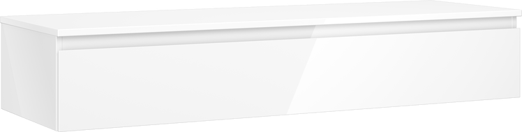 Mexen Orio Badezimmerschrank unter dem Waschbecken 140 cm mit Arbeitsplatte, 1 Schublade, weiß glänzend - 91A10-14023-1-BFC00
