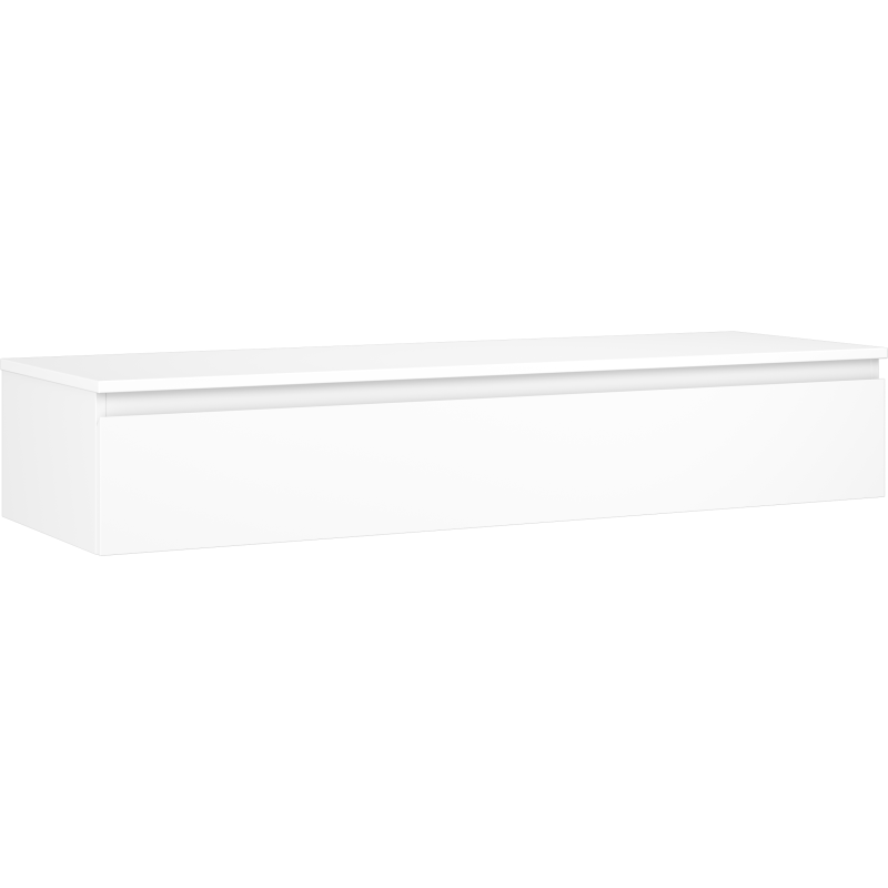 Mexen Orio Badezimmerschrank unter Waschbecken 140 cm mit Arbeitsplatte, 1 Schublade, weiß matt - 91A10-14023-1-BFC01