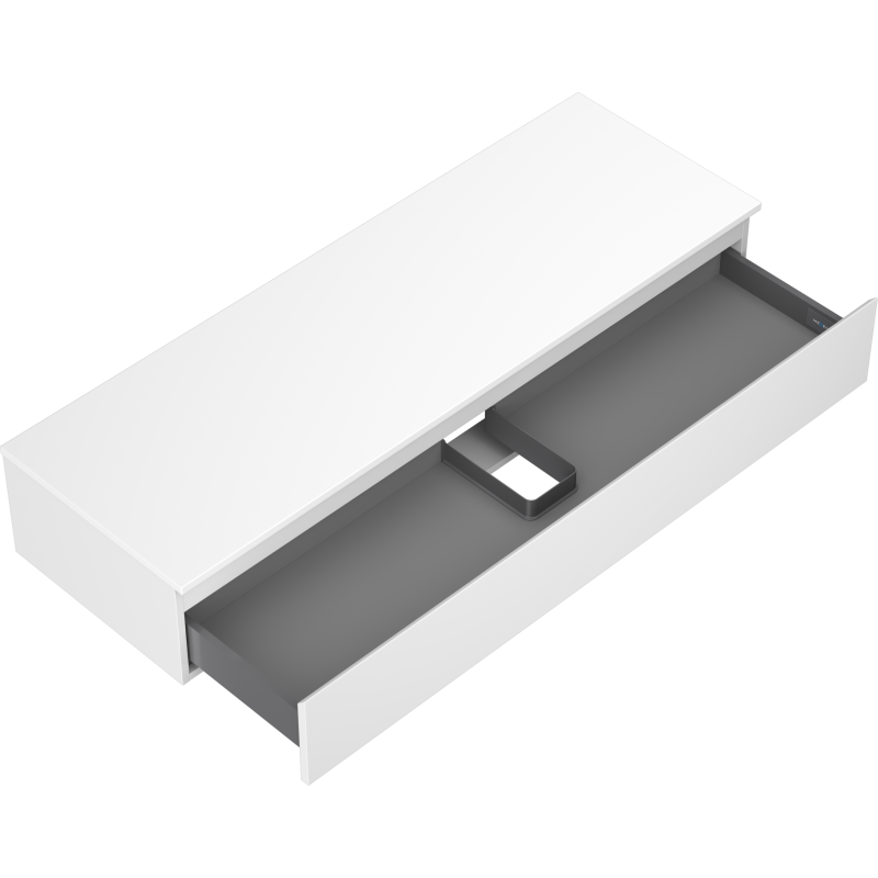 Mexen Orio Badezimmerschrank unter Waschbecken 140 cm mit Arbeitsplatte, 1 Schublade, weiß matt - 91A10-14023-1-BFC01