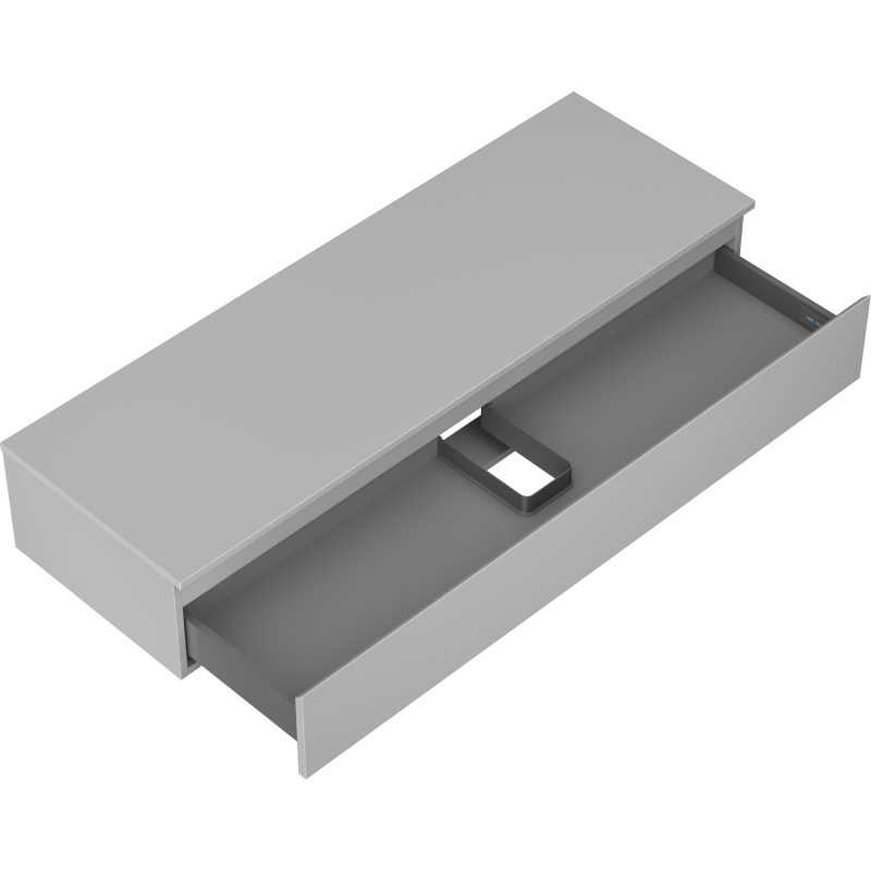 Mexen Orio Badezimmerschrank 140 cm mit Arbeitsplatte, 1 Schublade, Grau Matt - 91A10-14023-1-BFC62