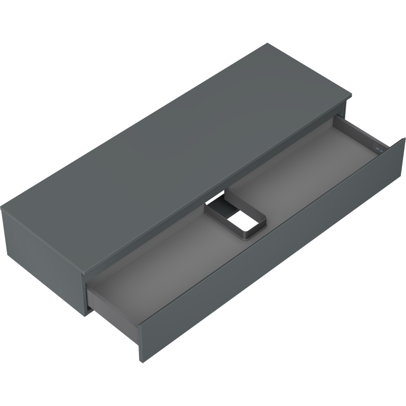 Mexen Orio Badezimmerschrank für Waschtisch 140 cm mit Arbeitsplatte, 1 Schublade, Graphit matt - 91A10-14023-1-BFC66