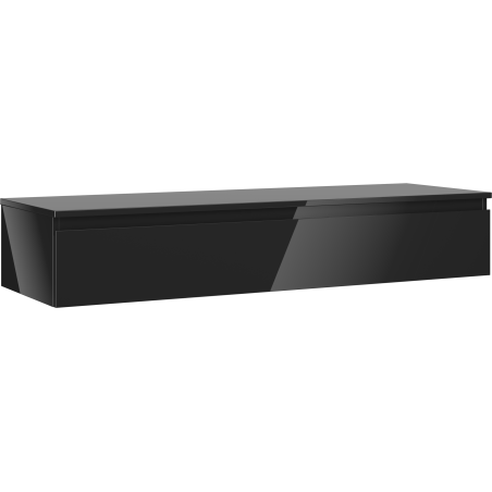 Mexen Orio Badezimmerschrank unter Waschbecken 140 cm mit Arbeitsplatte, 1 Schublade, schwarz glänzend - 91A10-14023-1-BFC70