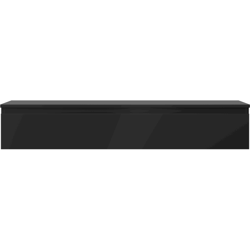 Mexen Orio Badezimmerschrank 140 cm mit Arbeitsplatte, 1 Schublade, Schwarz Matt - 91A10-14023-1-BFC71