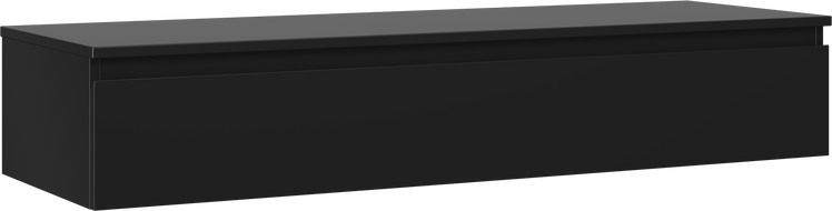 Mexen Orio Badezimmerschrank 140 cm mit Arbeitsplatte, 1 Schublade, Schwarz Matt - 91A10-14023-1-BFC71