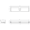 Mexen Orio Badezimmerschrank 160 cm mit Arbeitsplatte, 1 Schublade, mattschwarz - 91A10-16023-1-BFC66