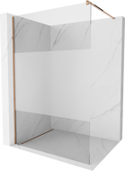 Mexen Kioto Duschwand Walk-in 100 x 200 cm, transparent/mattiert 8 mm, Roségold - 800-100-101-60-35