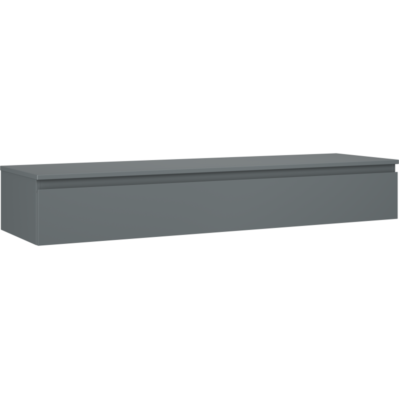 Mexen Orio Badezimmerschrank 160 cm mit Arbeitsplatte, 1 Schublade, mattschwarz - 91A10-16023-1-BFC66