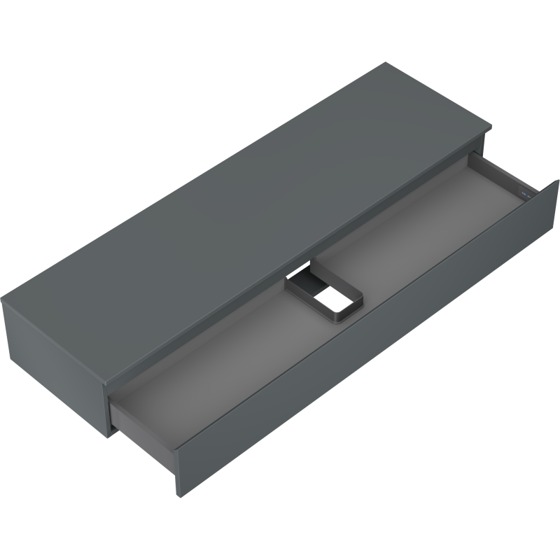 Mexen Orio Badezimmerschrank 160 cm mit Arbeitsplatte, 1 Schublade, mattschwarz - 91A10-16023-1-BFC66