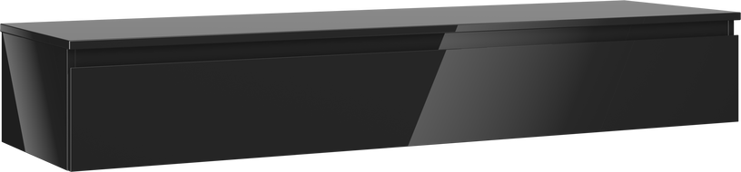 Mexen Orio Badezimmerschrank 160 cm mit Arbeitsplatte, 1 Schublade, schwarz glänzend - 91A10-16023-1-BFC70