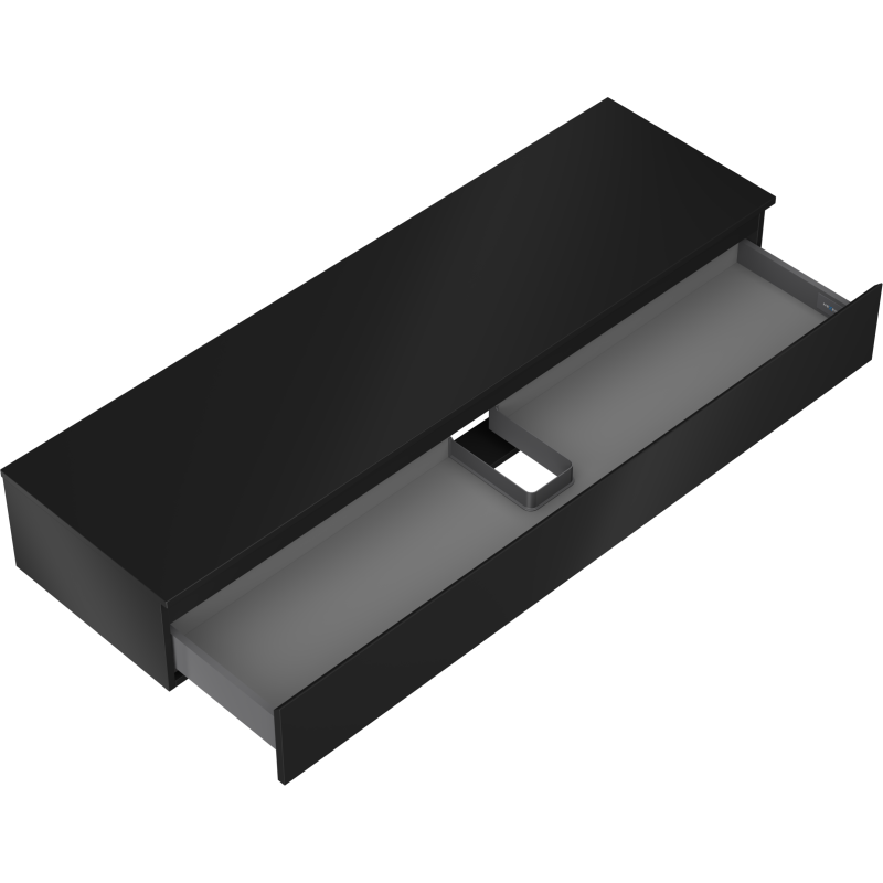Mexen Orio Badschrank 160 cm mit Arbeitsplatte, 1 Schublade, schwarz matt - 91A10-16023-1-BFC71