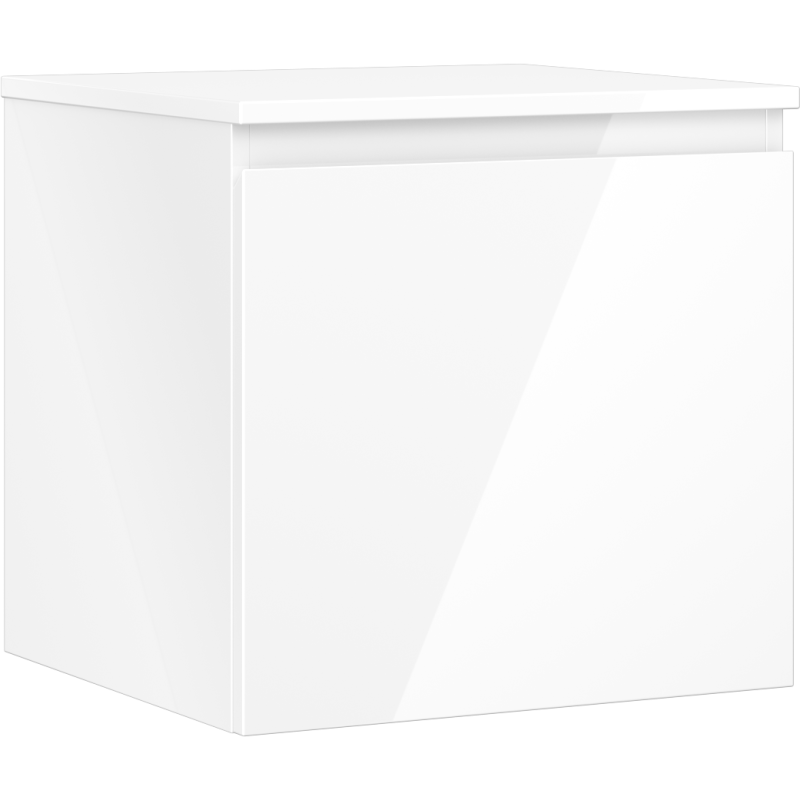 Mexen Orio Badezimmerunterschrank 50 cm mit Platte, 1 Schublade, weiß glänzend - 91A10-05047-1-BFC00