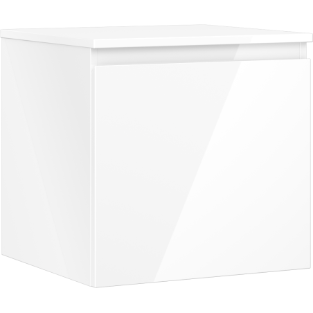 Mexen Orio Badezimmerunterschrank 50 cm mit Platte, 1 Schublade, weiß glänzend - 91A10-05047-1-BFC00